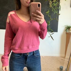 SOLD Waffle Print Long Sleeve